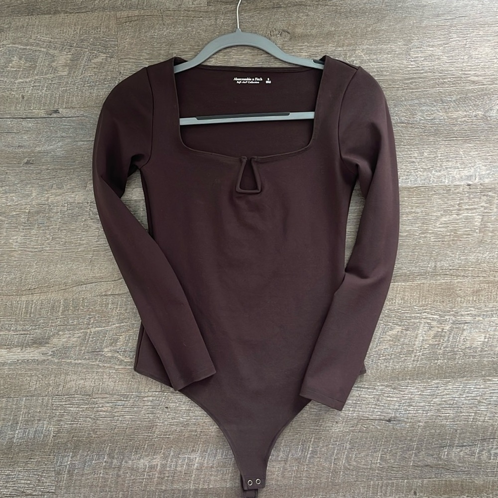Brown Abercrombie Long Sleeve Bodysuit